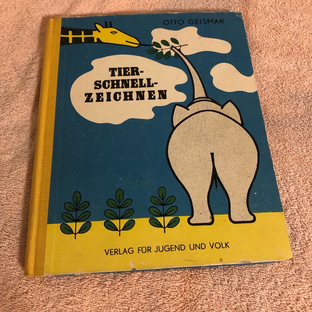 Vintage 1952 Tier-Schnell-Zeichnen by Otto Geismar Zoo Animals Hardcover RARE